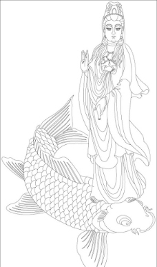 观音骑鱼图片