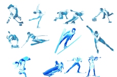 奥运温哥华冬奥会拟人化运动图标图片