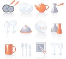茶厨具餐具矢量素材图片