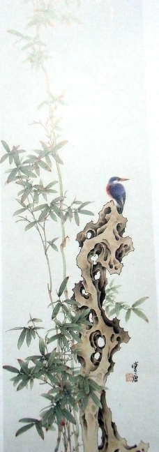 国画山石 花鸟画图片