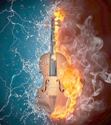 水火中的小提琴图片