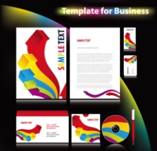 动感彩色箭头企业画册vi设计图片