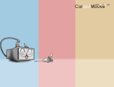 桌面猫和老鼠显示器鼠标图片