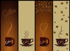 咖啡杯咖啡展板矢量图片