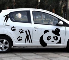 墙纸熊猫汽车贴图片