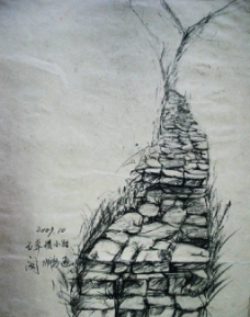 太行山速写 山间小路图片